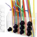 Acrylic transparent straw rack, coffee capsule storage container, double-sided adhesive tape, reusable storage containers for kitchen counters, cabinets, restaurants, and bars