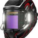 ANDELI Welding Helmet with 4 LED Light, Panoramic Large Viewing Screen 3.94"X3.74" True Color Auto Darkening Welding Helmet, 4 Arc Sensor 4/5-9/9-13 Type-C Charging