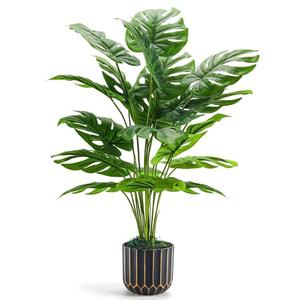 Der Rose 28'' Fake Plants Tall Artificial Monstera Faux Plants Indoor for Living Room Home House Decor : Home & Kitchen