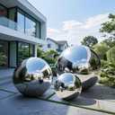 3PCS Inflatable Mirror Ball Set,Reusable Mirror Ball Large Event Decoration PVC Ball with Electric Pump for Party,Concerts,Stage,Wedding Decorations(Silver, 3pcs:19.7In+31.5In+47.2In+Pump)
