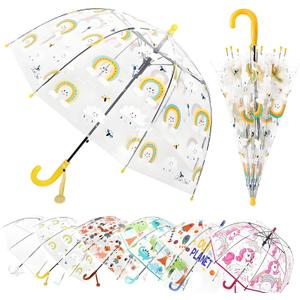 MRTLLOA Kids Clear Bubble Umbrella with an Easy Grip Curved Handle, Safety Transparent Dome Bubble Umbrella for Toddler Boys Girls, One_Size