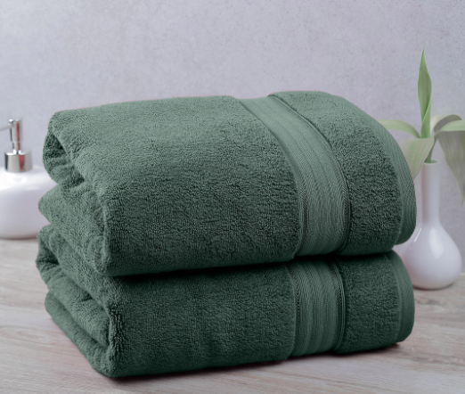 100% HydroCotton | Includes: 2 Luxury Bath Towels | Quality, Ultra Soft Towel Set | (Green)