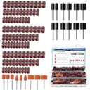 Sanding Drum Set for Most Rotary Tools-Includes 138 Aluminum Oxide Drum Sander Sanding Sleeves (80,120,240 Grit),12 Drum Mandrels and 9 Sanding Bits,Sanding Bits Tool Accessories with Box
