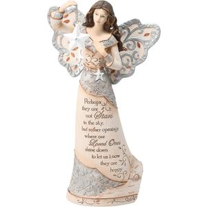 Pavilion Gift Company Elements 9-Inch Sympathy Angel Holding Star, Stars in The Sky - Gray
