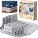 Bed Sheet Holders for Corners - Snap-Lock Sheet Lock for Fitted Sheets, Sheet Holders Keep Sheets Firm & Tight - Durable ABS Mattress Sheet Holder, Easy No-Lift Install, Fits 3"+ Mattresses (Set of 4)