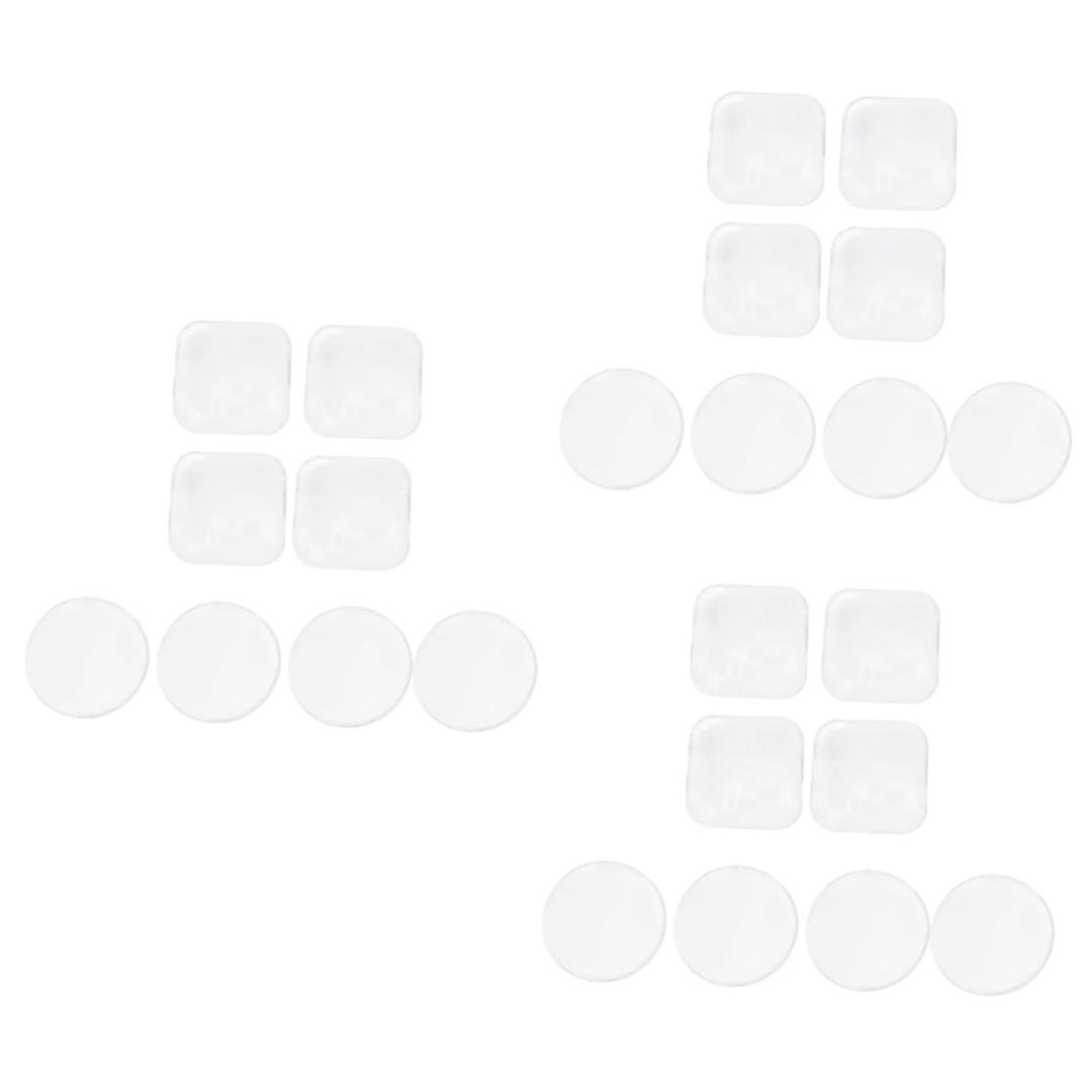 Housoutil 24 Pcs Eyelash Silicone Pad Gel Base and Clear Gel Nail Polish Hardener Gel Kit Lashes Nail for Gel Polish Bond for Nails Liner Glue Transparent (3.5x3.5cmx3pcs, Transparentx3pcs)