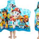 Franco Kids Bath and Beach Soft Cotton Terry Hooded Towel Wrap, 24" x 50", Paw Patrol Blue (Multicolor)