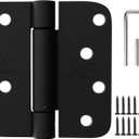 Self Closing Hinge 4 Inch Matte Black Auto Close Door Hinges Adjustable 4 Inch Spring Hinges 4"x 4" Door Closer Hinge 5/8" Radius Corner for Commercial Grade Auto Self-Closing UL Listed, 2 Pack