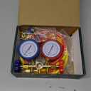 3 Way AC Manifold Gauge Set for R134A R410A R22 Refrigerant, AC Gauge Set with 3FT Hoses and Can Tap, Compatible for Car and Home HVAC Systems