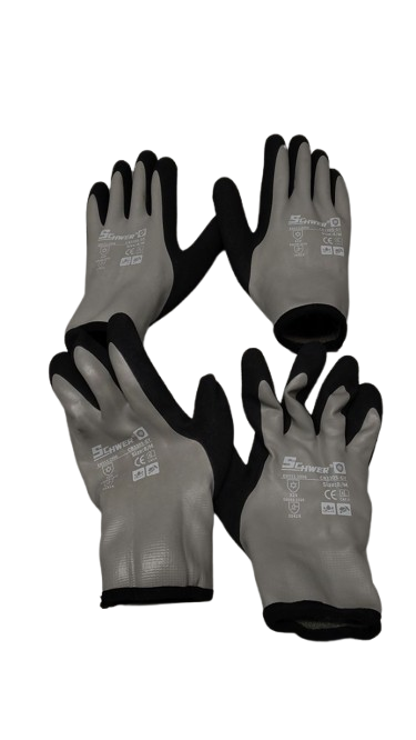 2 Pairs Waterproof Work Gloves for Cold Weather, Insulated Winter Freezer Work Gloves with Grip for Men & Women, Size M