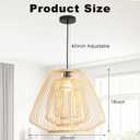 Boho Pendant Light 20" Rustic Farmhouse Chandelier Adjustable Hanging Light