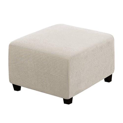 H.VERSAILTEX Square Ottoman Covers Ottoman Slipcovers Folding Storage Stool Furniture Protector Form Fit with Elastic Bottom, Stretch High Spandex Small Checks Jacquard Fabric(Medium,Island Fossi)