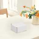 HORLIMER 4x4x2 inches Shipping Boxes Set of 100, White Corrugated Cardboard Box Literature Mailer