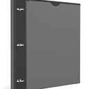 INFUN 1.5 Inch Telescoping 3 Ring Binder - 6PCS, Flexible Round Binder with Customizable Front Cover and Clear Catalog Pocket, 1.5Inch Rings, 370 Sheet Capacity-Black