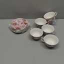 BTaT- Tea Cups and Saucers, Set of 6, 8 oz, Floral Design, Porcelain Tea Cup Sets, Dishwasher Safe (Multicolor)