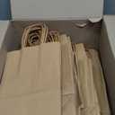 OUTUXED 150pcs Brown Paper Gift Bags, 5.25x3.2x8in Small Paper Bags with Handles Bulk for Shopping, Birthday, Wedding, Merchandise and Business Party (Kraft)
