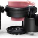 3-in-1 Stroller Cup Phone Holder Attachment Universal Cup Holder with Adjustable Phone Mount Double Cup Holder for Walker Wheelchair (Pink)