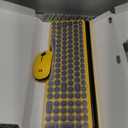 seenda Bluetooth Keyboard and Mouse for iPad, Multi-Device Bluetooth + 2.4G Wireless Round Key Cute Keyboard Mouse with Tablet Holder for MacBook/ Windows Computer, iOS/ Andriod Tablet Phone Yellow