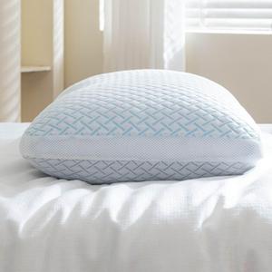 Shredded Memory Foam Cooling Soft Pillow Queen Size, Adjustable Hypoallergenic Hotel Quality Pillow for Side, Back and Stomach Sleeper, Bamboo Viscose Cover, Oeko-TEX Certified