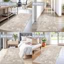 3x6 Non-Slip Washable Kitchen Rug - Soft Wide Indoor Carpet Runners for Entryway, Hallway, Bathroom with Rubber Backing, Modern Distressed Low-Pile Thin Floor Runner (Beige Grey,3x6)