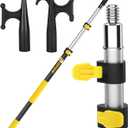 Telescoping Boat Pole with 2 Pcs Replaceable Hooks, Telescopic Pole Rust-Resistant Floating Durable Luminous Bead Hook Threaded End for Push-Pull Docking Boating Cleaning Accessories