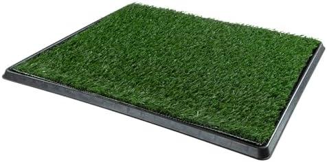 Grass Puppy Pee Pad for Dogs and Small Pets - Reusable 4-Layer Training Potty Pad with Tray - Dog House and Pet Supplies