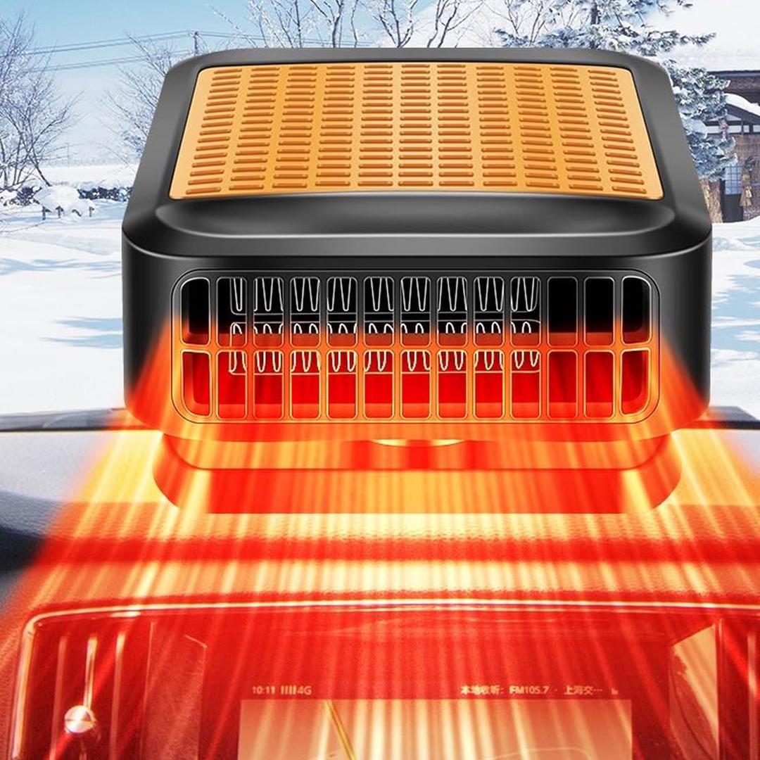 Car Heater & Defroster 12V Portable Car Heaters for Vehicle 200W Fast Heating & Cooling Fan with 360 Rotatable Base Plug In Windshield Defogger for Car,Truck,SUV,RV | Auto Heater for Winter Driving