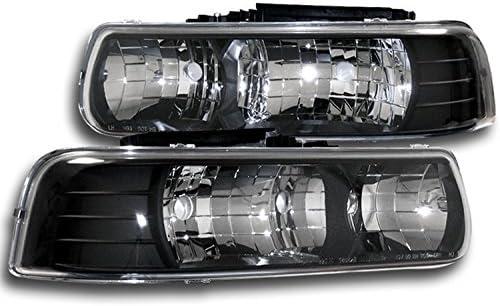 For Chevy Silverado/Tahoe/Suburban Crystal Headlights Black