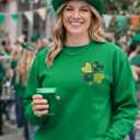 St Patricks Day Sweatshirt Women Shamrock Embroidery Sweatshirts St Patricks Day Shirt Casual Lucky Patch Pullover Tops (Green, L)