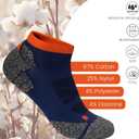 Wildarms Mens Compression Running Ankle Socks Low Cut Anti-Blister Moisture Wicking Cushioned Athletic Socks for Men 3 Pairs (8-10, Black+ Gray+ Dark Blue)