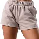 Kamo Fitness CozyTec Sweat Shorts Women High Waisted Lounge Comfy Casual Cotton Shorts with Pockets, XS