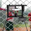 Stouchi Phone Fence Mount with Adjustable Shade, Fence Mount with Power Bank Clip for iPhone, Samsung, GoPro, Mevo Start and Other Action Cameras, Game Changer Mounting Kit for Baseball, Tennis (Black)