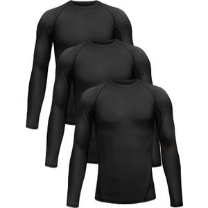 TELALEO 3 Pack Boys' Girls' Compression Shirts Youth Long Sleeve Undershirt Sports Moisture Wicking Baselayer (Small)