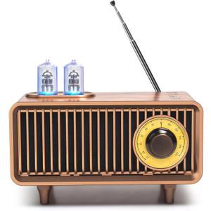 COLSUR Retro Bluetooth Speaker, Vintage Radio, bass, Bluetooth 5.1 Wireless Connection, Suitable for Home Office, Outdoor Party, Portable Speaker, Suitable for iPhone, Android Speaker (Yellow)
