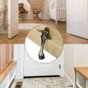 uxcell Kickdown Door Stop, One Touch Kickdown Door Stopper Holder with Non-Slip Rubber Tip and Screws, 6-Inch Metal Door Kickstand for Bottom of Door, Black