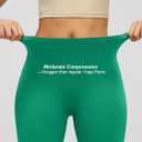 MCEDAR Compression Leggings No Front Seam for Women 25" with Pocket High Waisted Tummy Control Yoga Pants (Green, M)