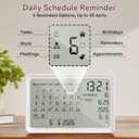 Digital Calendar, Digital Desk Planner Schedule Reminder Clock with Day and Date, Chargeable 8 Inch Large Display (White, 8 inch)