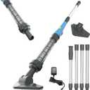 Cordless Spa Hot Tub Vacuum - Handheld Pool Vacuum for Above Ground Pool, Lightweight Stick Pool Cleaner with 2 Brush Heads, Ideal for Cleaning Debris and Sand (Blue)