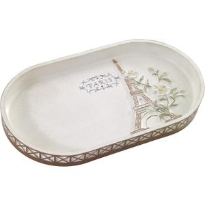 Avanti Linens - Vanity Tray, 100% Hand-Painted Resin Bathroom Accessories, Elegant Home Decor (Paris Botanique)