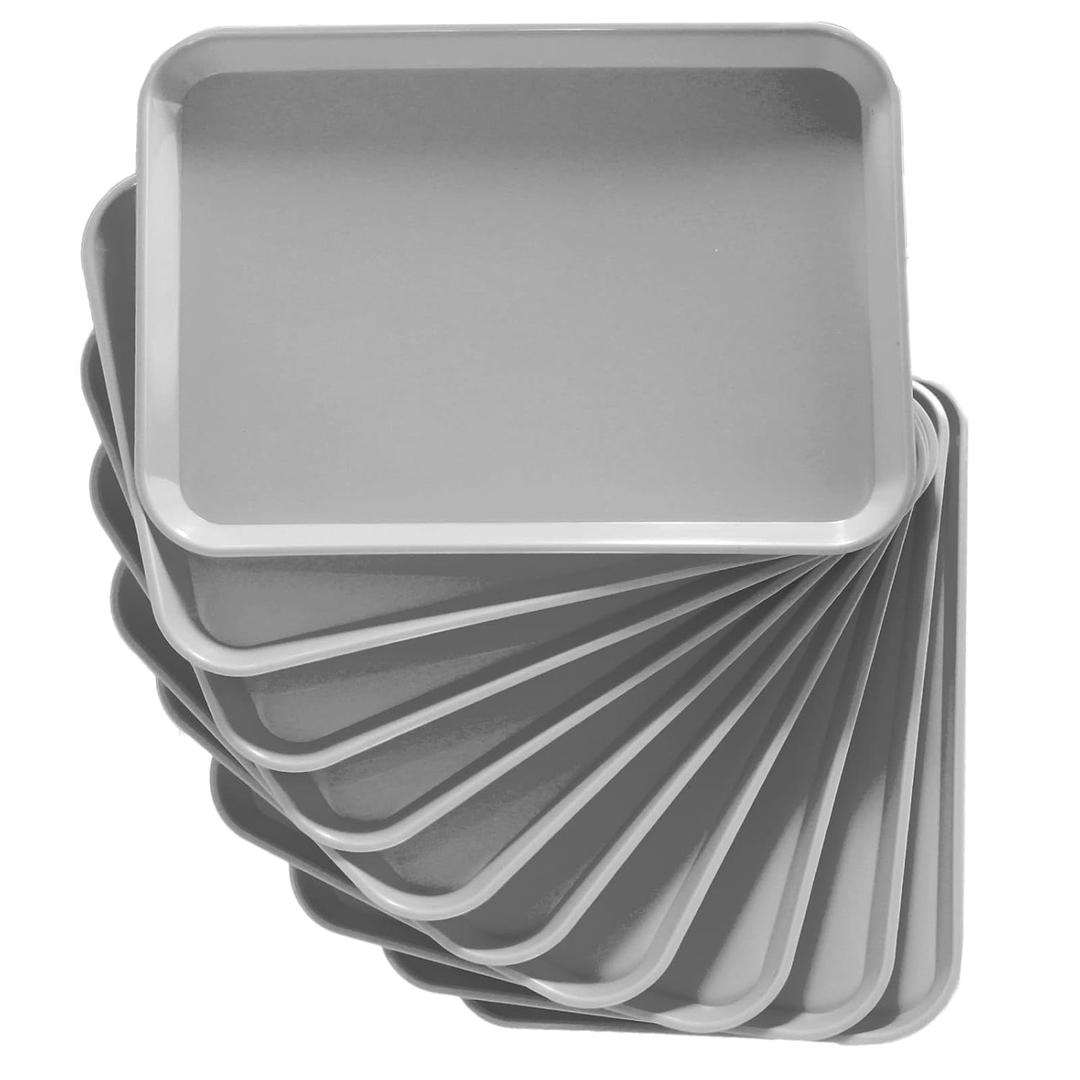 20Pcs Autoclavable Dental Procedure Tray Lockable Set up Flat Trays Size B (Ritter),Plastic Instrument B-Lok Flat Trays, 13.25 x 9.75X 0.875 Inches (20, Loyal Gray)