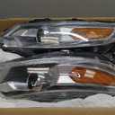 Duolctarms W/o Bulb Halogen Type Chrome Pair Projector Headlights Headlamps Assembly Compatible for 2010 2011 2012 Ford Taurus BG1Z13008B BG1Z13008A