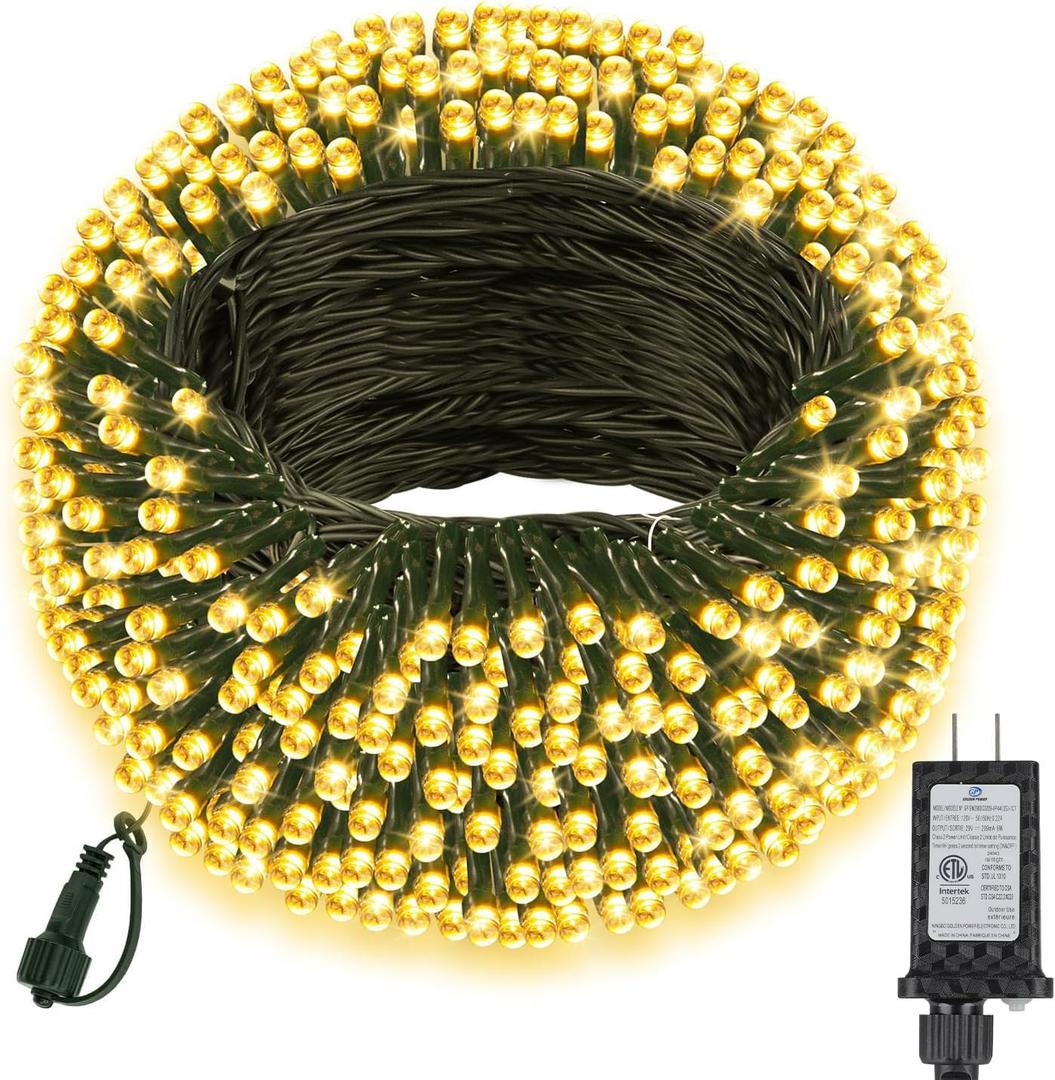 MGYIF 66FT 200 LED Christmas Light, Twinkle Xmas Lights with 8 Modes and Timer, Outdoor Waterproof Christmas Tree Lights for Room Bedroom Wedding Party Holiday Decorations, Warm White