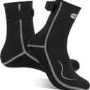 Neoprene Socks, 3MM Water Socks for Women Men, Diving Wetsuit Sock for Beach Volleyball Snorkeling Surfing (Large, High Cut / Black-gray)