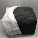 Wesley Black Leather Woven Pouf, 20"x20"x14"