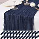 24 Pack Navy Blue Table Runners 10Ft Cheesecloth Table Runner Rustic Gauze Table Runner Romantic Long Sheer Fabric Cheese Cloth Table Runner for Wedding Party Bridal Baby Shower (24 Pack 10Ft)