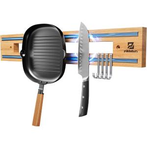 Magnetic Knife Holder for Wall, Magnet Knife Storage Strip Wooden 16.5 Inch, Use as Knife Bar, Knife Rack, Kitchen Utensil Organizers Tool, Wall Mount, Housewarming, Party, Gift