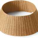 28in Christmas Tree Collar - Wicker Woven Tree Collars for Artificial Trees - Handmade Rattan Rustic Farmhouse Basket for Tree Base Cover with Cord Cut-Out for 6ft 7.5ft 8ft Trees (Natural)