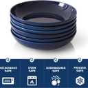 Y YHY Pasta Bowls, 30oz Soup Bowls Salad Bowls Large Serving Bowl Porcelain Pasta Plates Wide and Shallow Bowls Set of 6 Microwave Dishwasher Safe, Blue