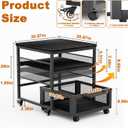 21x21in Mini Fridge Stand with Storage, Heavy Duty Mini Fridge Table with 4 Lockable Wheels for Coffee Bar 220LBS Compact Beverage Refrigerator Stand Cabinet Dorm Fridge Cart for Office Home (Black), 21x21x22 inches