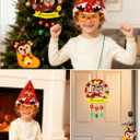 Fenzonmic Christmas Craft Kit - DIY Felt Ornaments Set with Hat, Glasses, Flap Bag, Stocking & Wreath, Pre-Cut & Safe Tools, Perfect Holiday Activity, Party Favor, and Decoration (Reindeer)